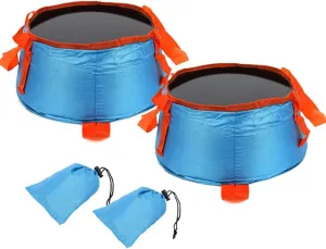 Collapsible Bucket Small, 2 Pack Portable Fishing Water Pail, 5L Portable Camping Wash Basin,Folding Water Container for Fishing Beach Hiking Gardening (Color : Blue)