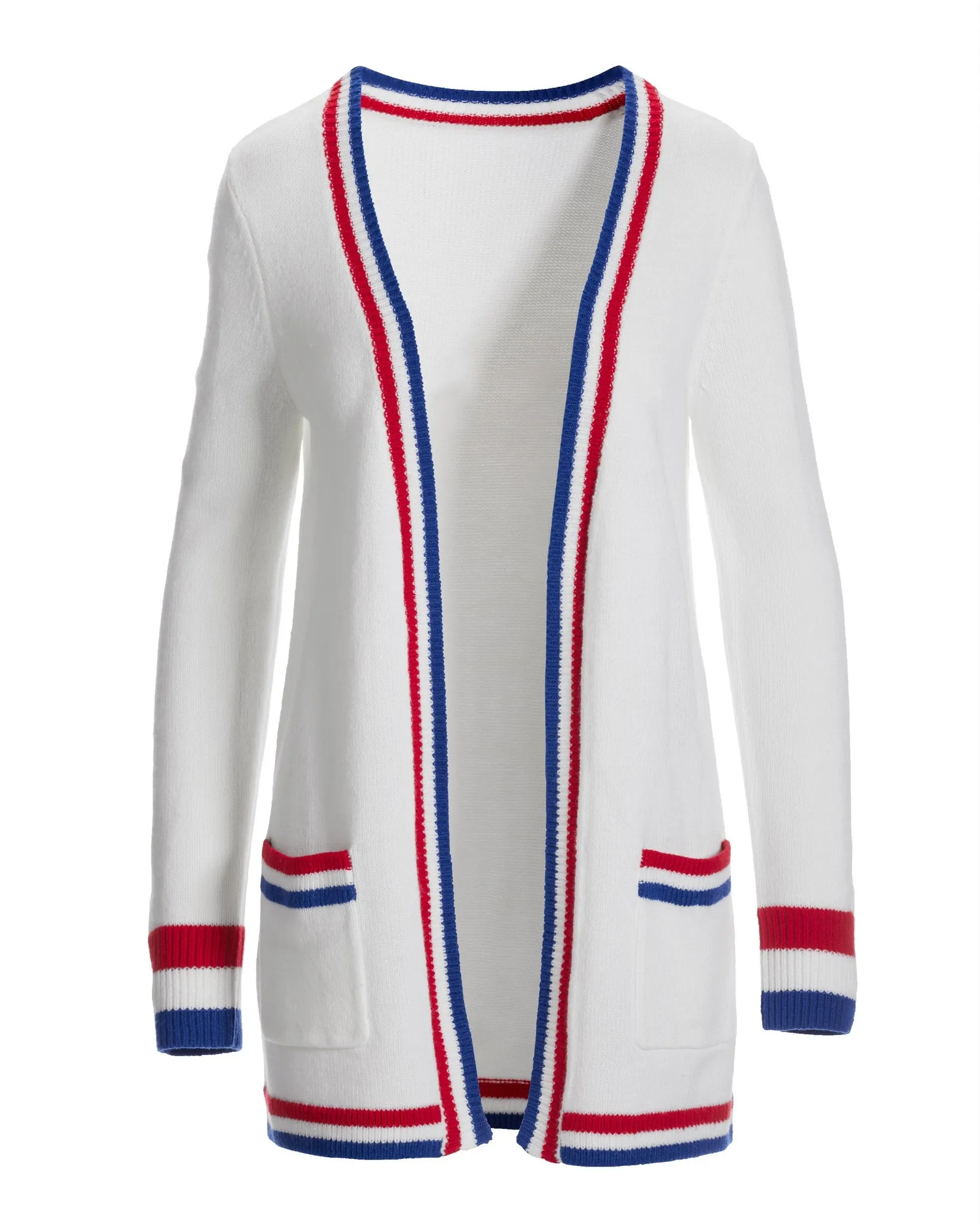 Colorblock Contrast Cardigan White Multi