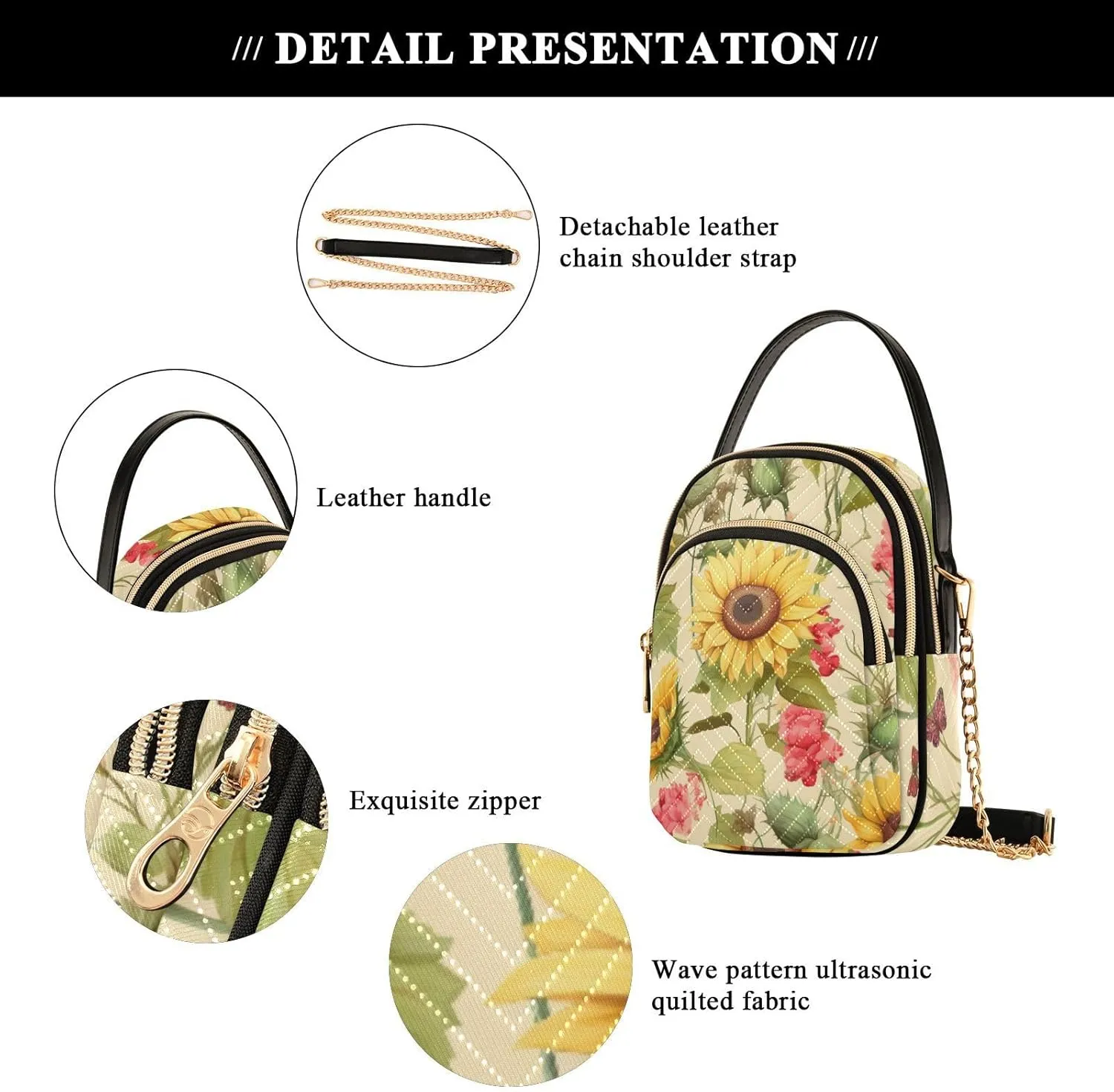 Colorful Succulents on a White Shoulder Bag, Womens Crossbody Travel Bag, Fall Crossbody Purse