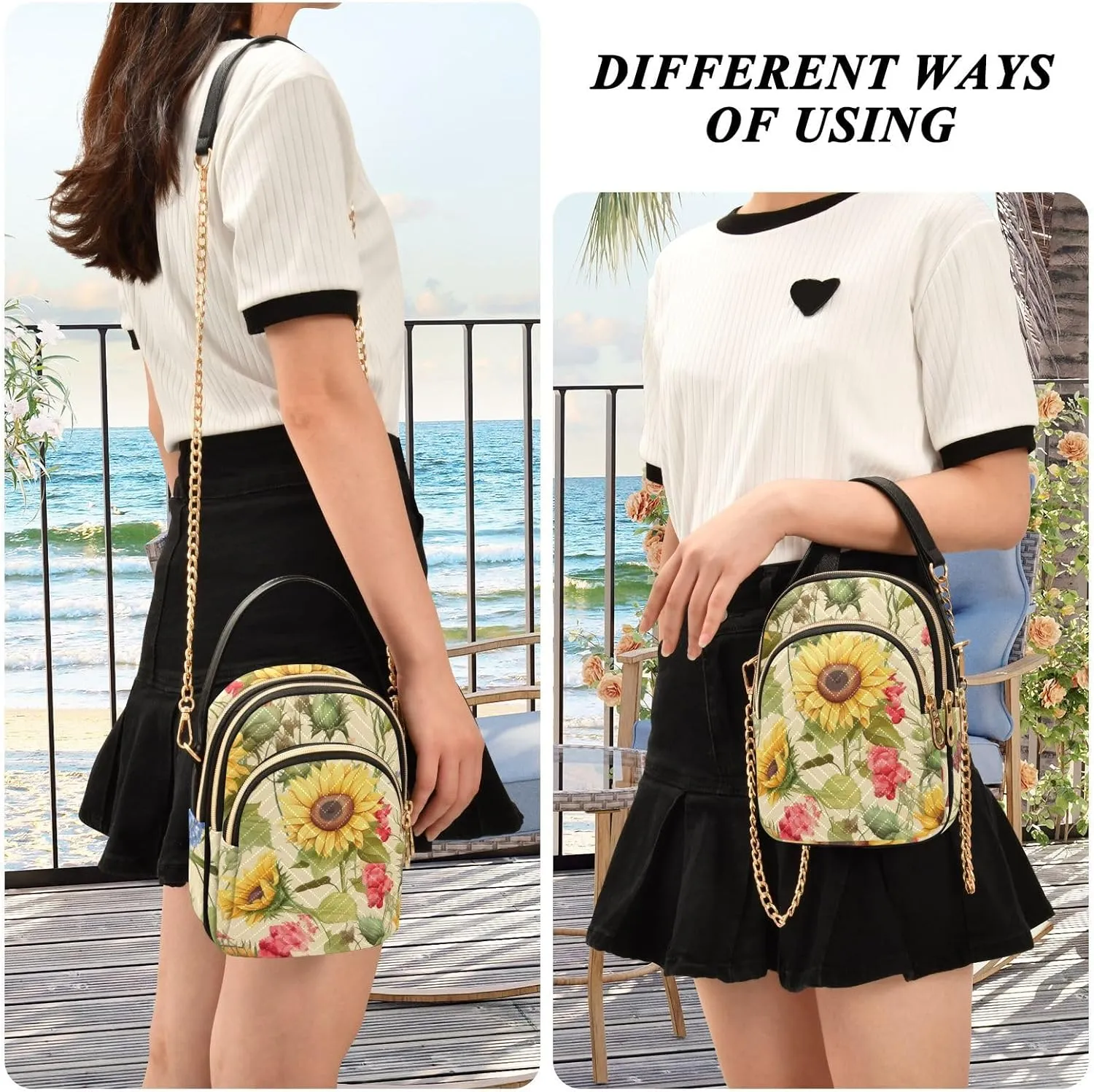Colorful Succulents on a White Shoulder Bag, Womens Crossbody Travel Bag, Fall Crossbody Purse