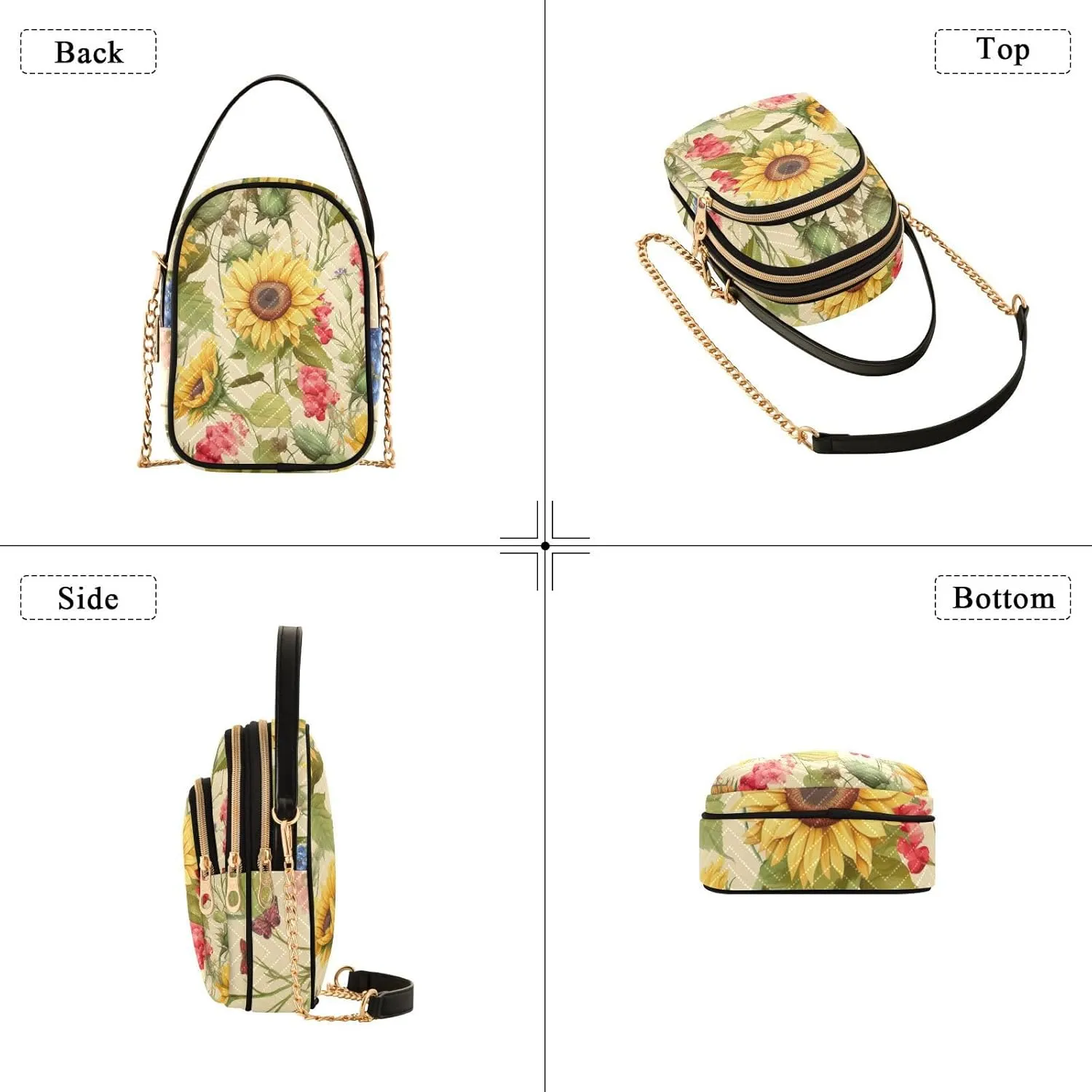 Colorful Succulents on a White Shoulder Bag, Womens Crossbody Travel Bag, Fall Crossbody Purse