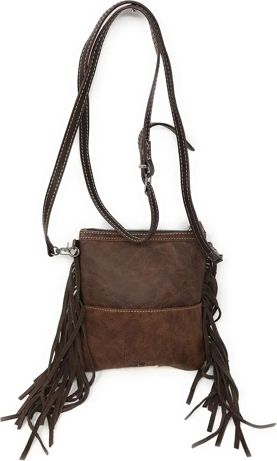 Concealed Carry Leather Western Floral Tool Cowhide Womens Fringe Clutch Crossbody in 2 colors