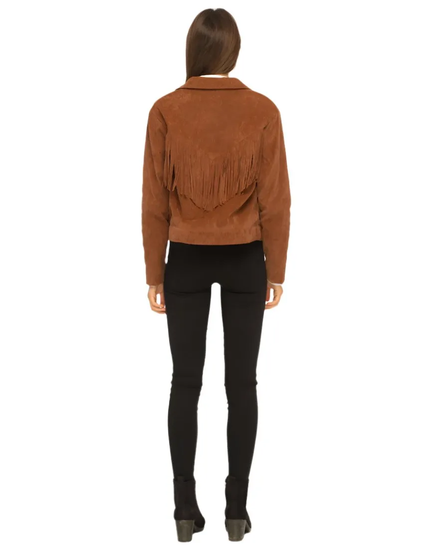 Cowgirl Brown Suede Leather Fringe Jacket WWJ647
