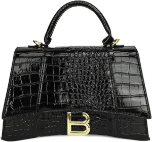 Crocodile Print Tote Shoulder Crossbody Hourglass Bag
