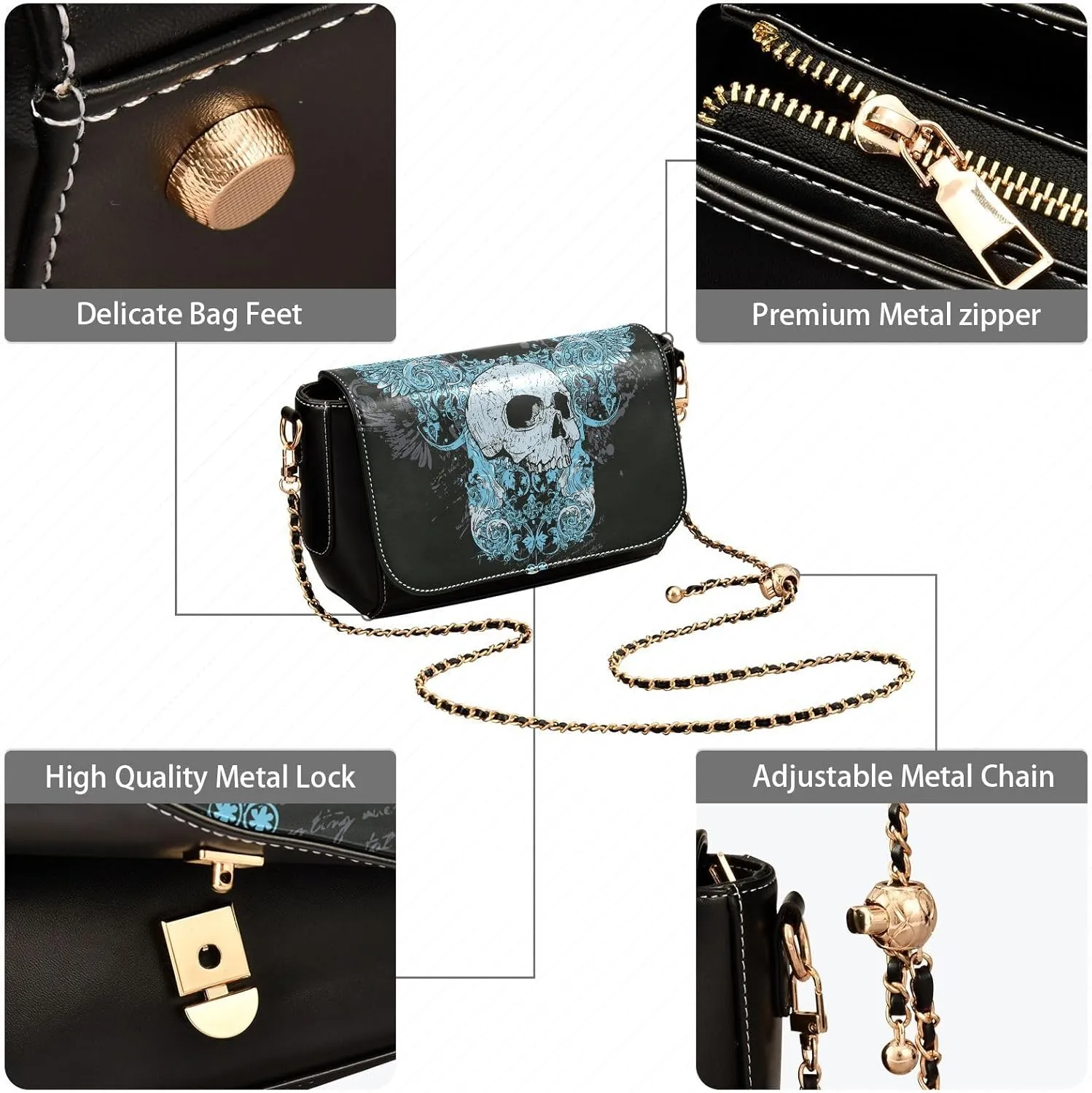 Crossbody Bags for Women Trendy Women's Black Shoulder Bag Small PU Leather Flap Cross Body Bag Handbags