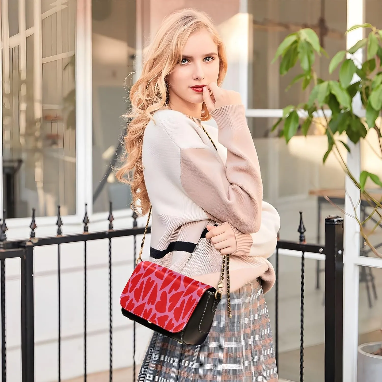 Crossbody Bags for Women Trendy Women's Black Shoulder Bag Small PU Leather Flap Cross Body Bag Handbags