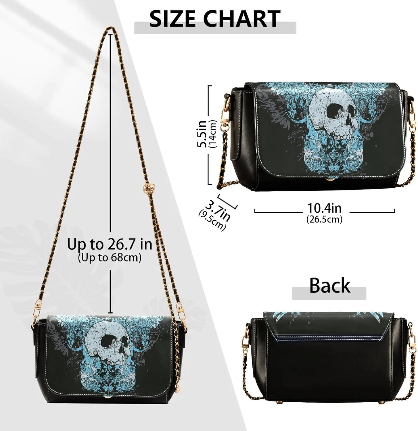 Crossbody Bags for Women Trendy Women's Black Shoulder Bag Small PU Leather Flap Cross Body Bag Handbags