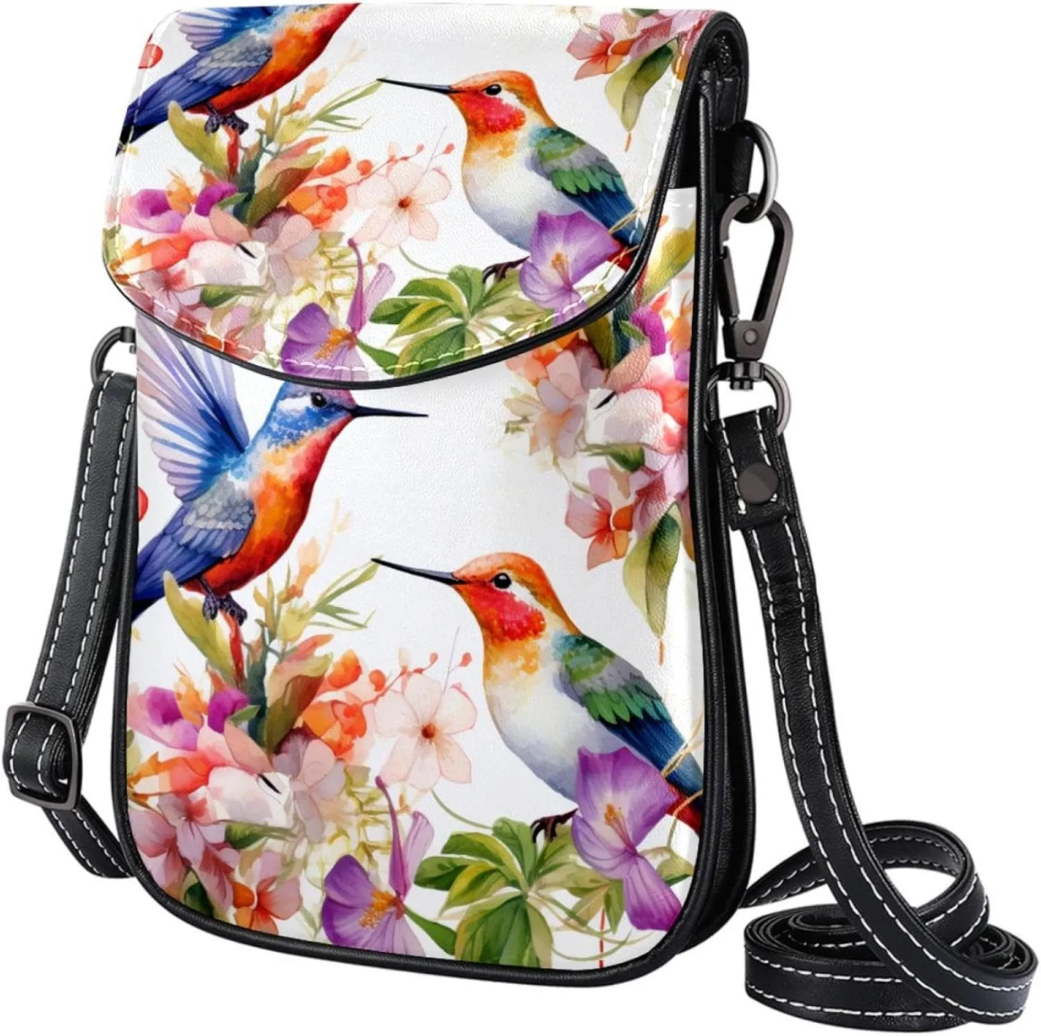 Crossbody Bags for Women,Crossbody Bag Men,Small Sling Bag,Flowers and Birds Flower Bush,Crossbody Purse