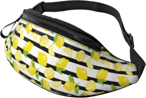Crossbody Fanny Packs for Women Men - Lemon print stride Travel Belt Bag Running Waist Bag for Women Men