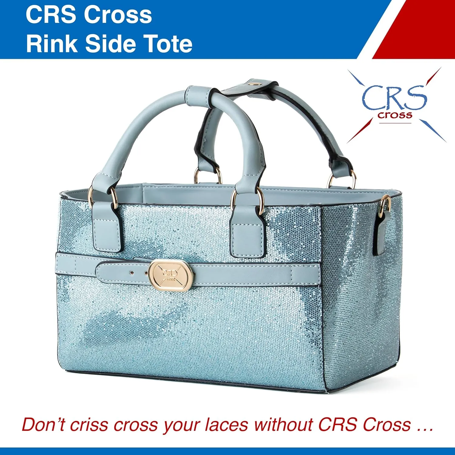 CRS Cross Rink Side Tote. Ice Skating Accessory Bag for Figure Skating, Roller and Inline Skaters, Ballet, Dance and Cheer. Organizes Guards, Water Bottle, Tissues, Phone.