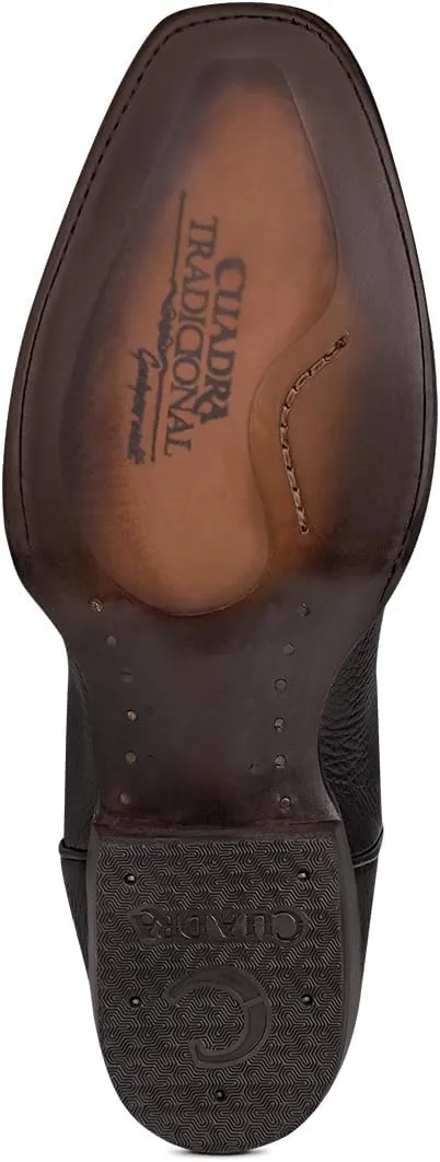 Cuadra Men's Cowboy Boot in Genuine Deer Leather Black