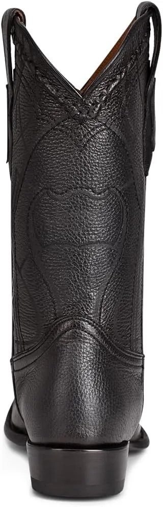 Cuadra Men's Cowboy Boot in Genuine Deer Leather Black