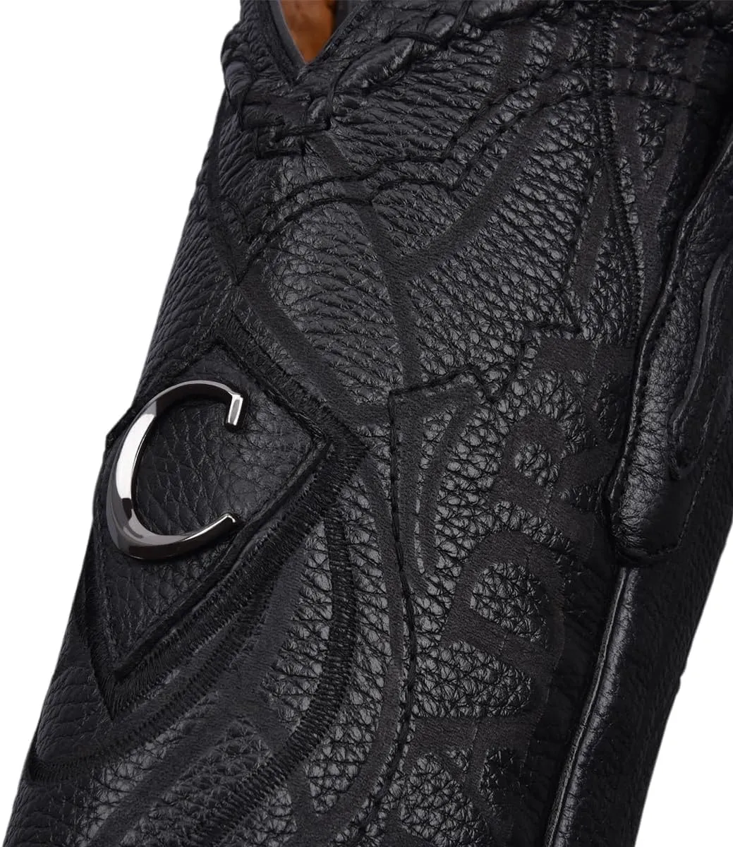 Cuadra Men's Cowboy Boot in Genuine Deer Leather Black