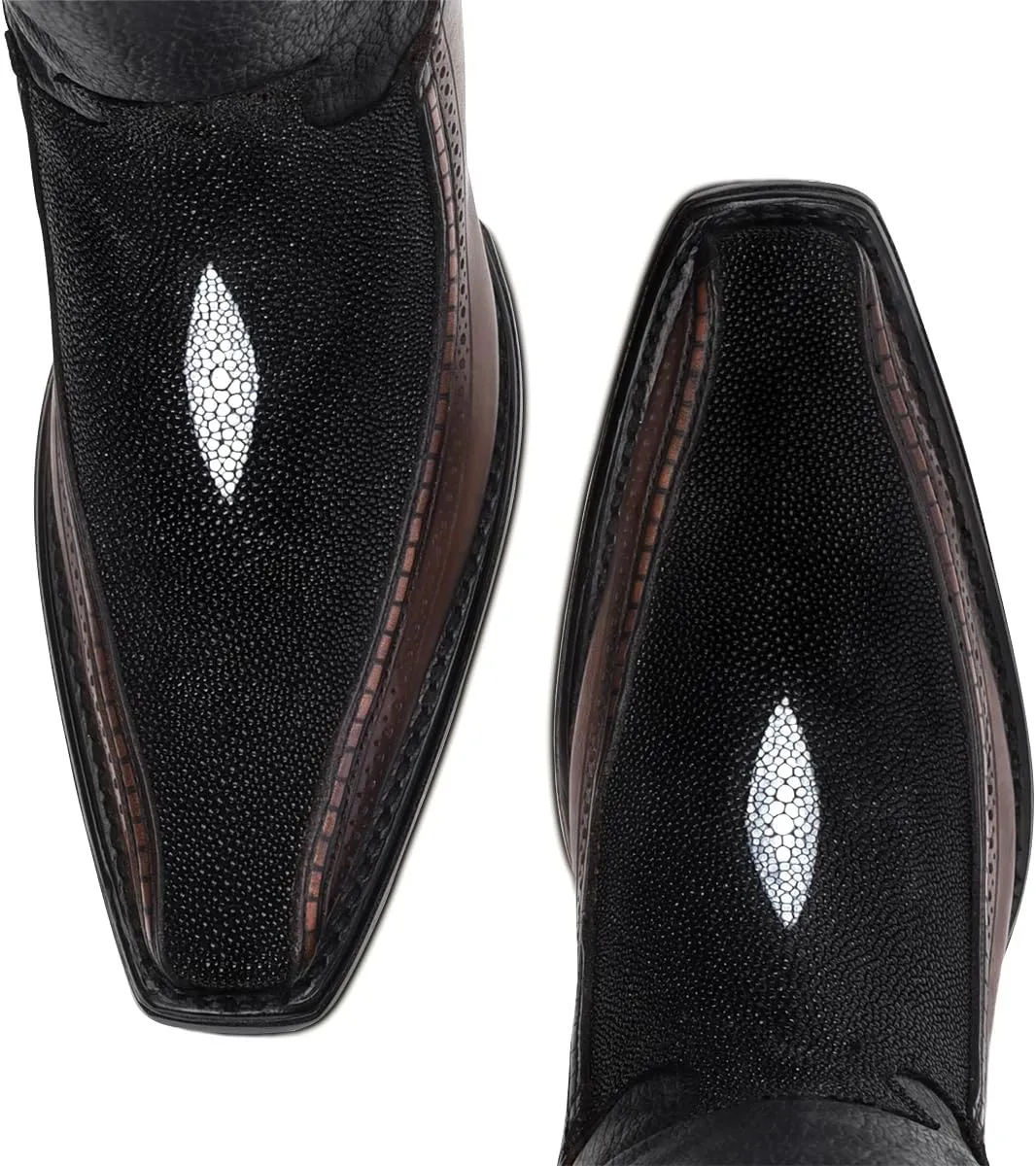 Cuadra Men's Cowboy boot in Genuine Stingray Leather Black