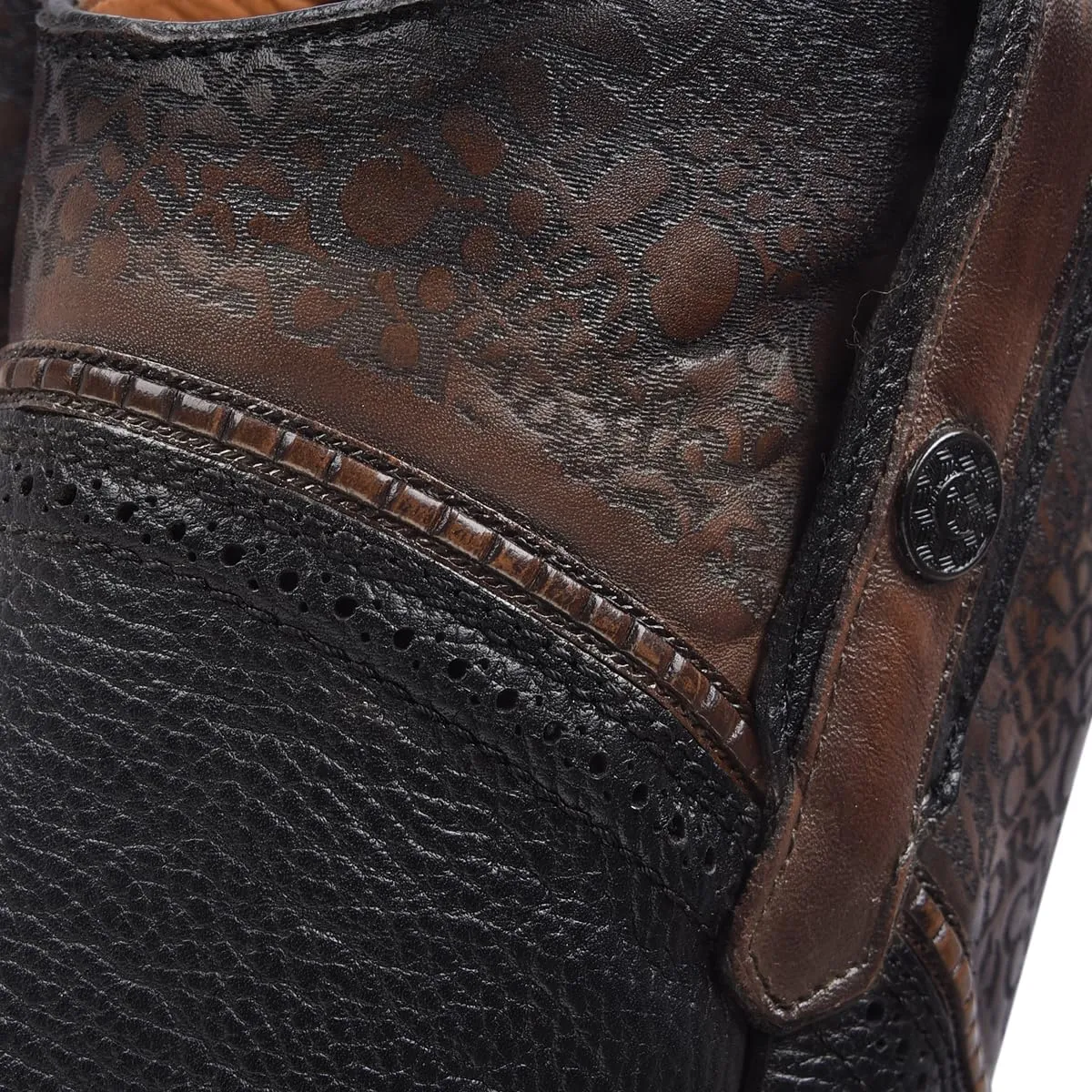 Cuadra Men's Cowboy boot in Genuine Stingray Leather Black