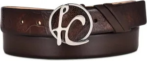 Cuadra Men's Dress Belt in Genuine Ostrich Leg Leather Brown
