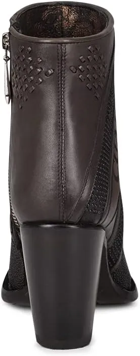 Cuadra Women's Bootie in Genuine Stingray Leather with Zipper Black, 3F86MA