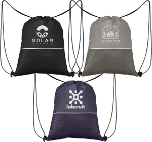 Custom Bags, Gateway Deluxe - Non-Woven Drawstring Bag, $3.09/pc, Qty 50 Personalized Bags with logo or text