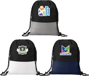 Custom Bags, SportStyle RPET Nylon Drawstring Bag - Heat Transfer, $6.29/pc, Qty 100 Personalized Bags - Navy Blue