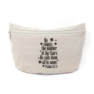 Custom Canvas Makeup Bag He Counts Number Stars Calls Them by Name School Supplies Pencil Canvas Tote Pouch 9x6 Inches Natural Design Only