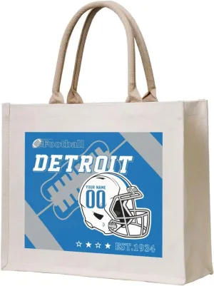 Custom Canvas Tote Bag,Personalized Sports Tote Bags,Shoulder Handbag Large Capacity,Football Style Tote Bags for Women Men