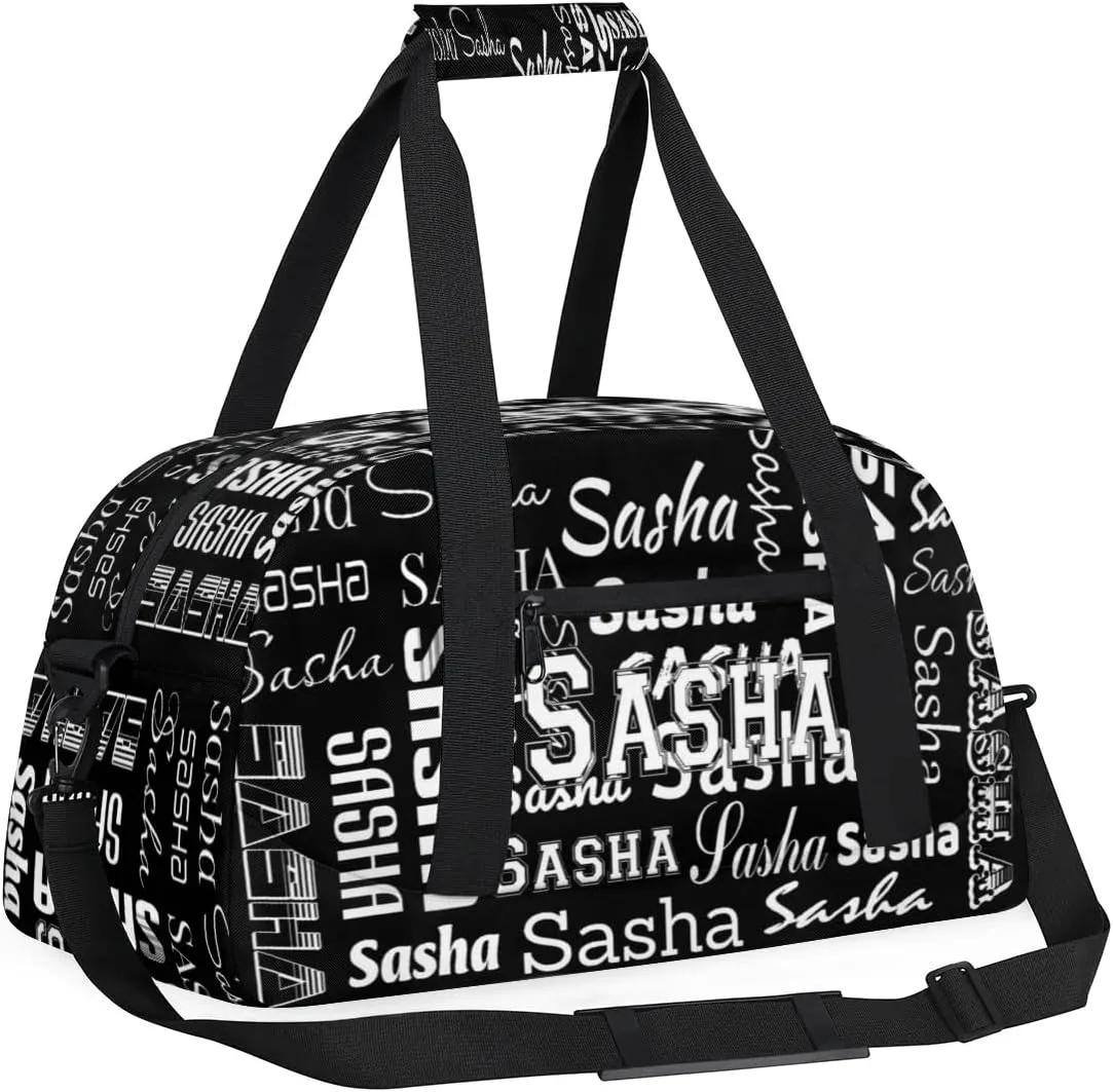 Custom Initial Dance Bag Gym Bag for Women, Monogrammed Personalized Sport Duffel Bag Weekender Bags Travel Duffel Bag Black Ballet Bags