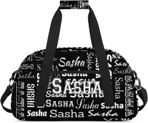 Custom Initial Dance Bag Gym Bag for Women, Monogrammed Personalized Sport Duffel Bag Weekender Bags Travel Duffel Bag Black Ballet Bags
