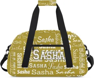 Custom Initial Dance Bag Gym Bag for Women, Monogrammed Personalized Sport Duffel Bag Weekender Bags Travel Duffel Bag Brown Ballet Bags