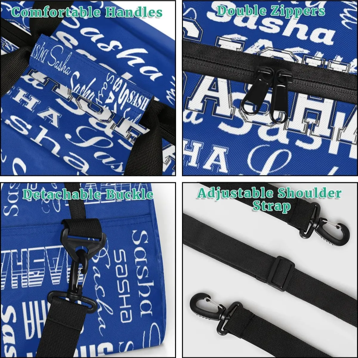 Custom Initial Dance Bag Gym Bag for Women, Monogrammed Personalized Sport Duffel Bag Weekender Bags Travel Duffel Bag Cobalt Blue Ballet Bags