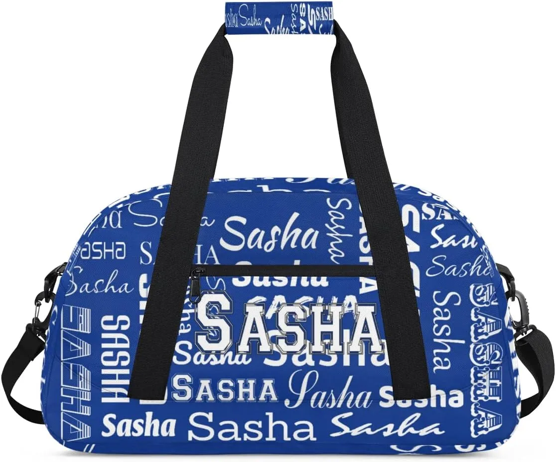 Custom Initial Dance Bag Gym Bag for Women, Monogrammed Personalized Sport Duffel Bag Weekender Bags Travel Duffel Bag Cobalt Blue Ballet Bags
