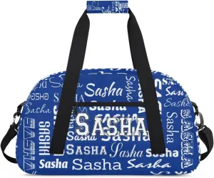 Custom Initial Dance Bag Gym Bag for Women, Monogrammed Personalized Sport Duffel Bag Weekender Bags Travel Duffel Bag Cobalt Blue Ballet Bags