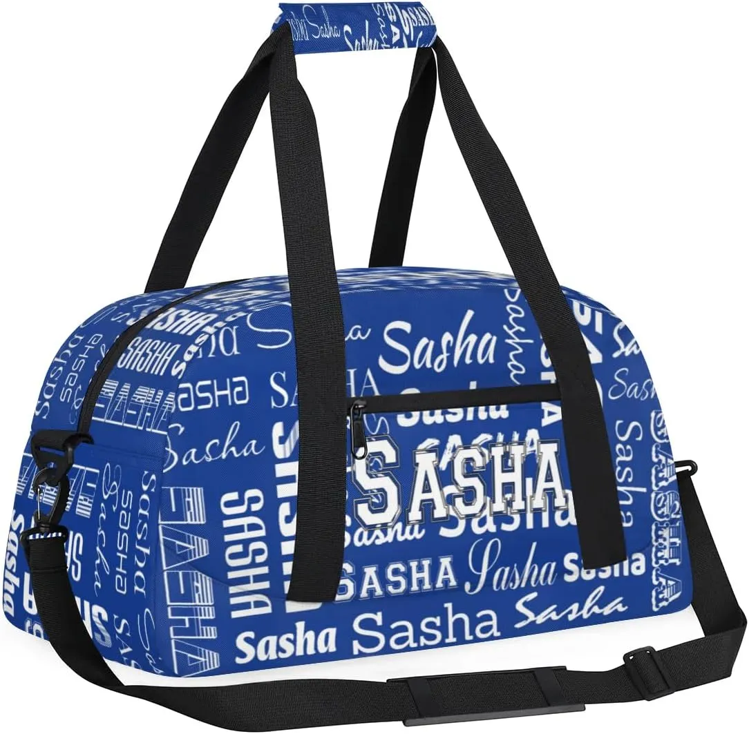 Custom Initial Dance Bag Gym Bag for Women, Monogrammed Personalized Sport Duffel Bag Weekender Bags Travel Duffel Bag Cobalt Blue Ballet Bags