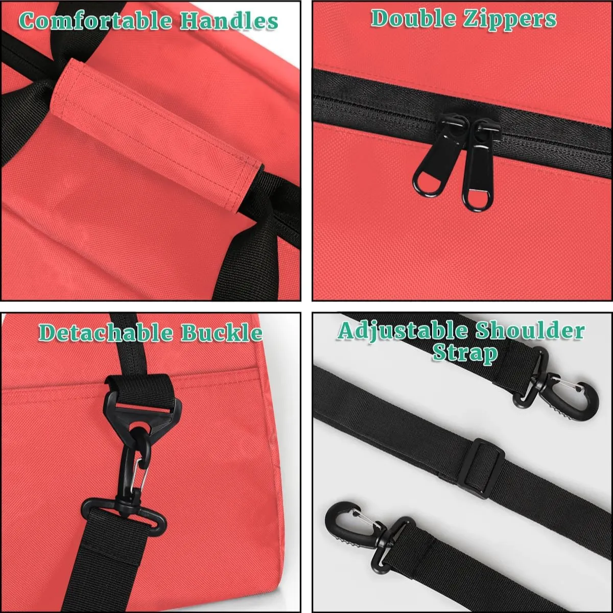 Custom Initial Name Sport Bags, Personalized Dance Gym Duffel Bags Personalized Gifts for Women Custom Cheer Travel Weekender Bag Monogrammed, Coral Red