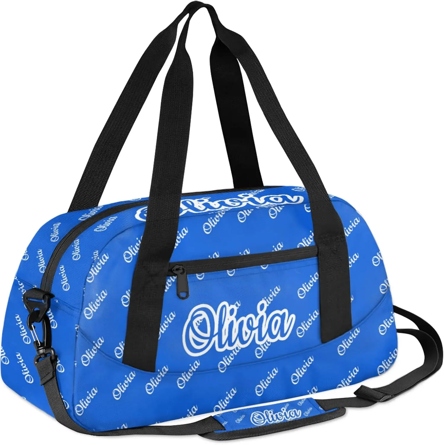 Custom Sport Duffel Bags Personalized Travel Overnight Bag Waterproof Dance Bag Lightweight Carry-On Tote for Women Men 18.5in, Blue