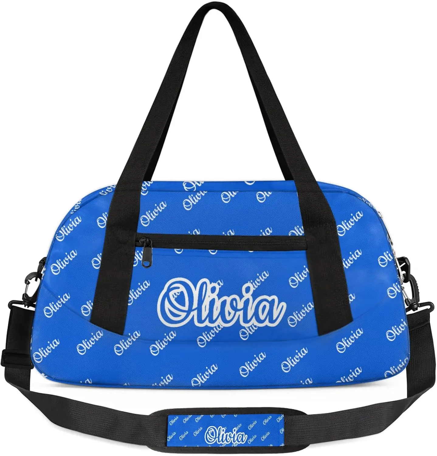 Custom Sport Duffel Bags Personalized Travel Overnight Bag Waterproof Dance Bag Lightweight Carry-On Tote for Women Men 18.5in, Blue