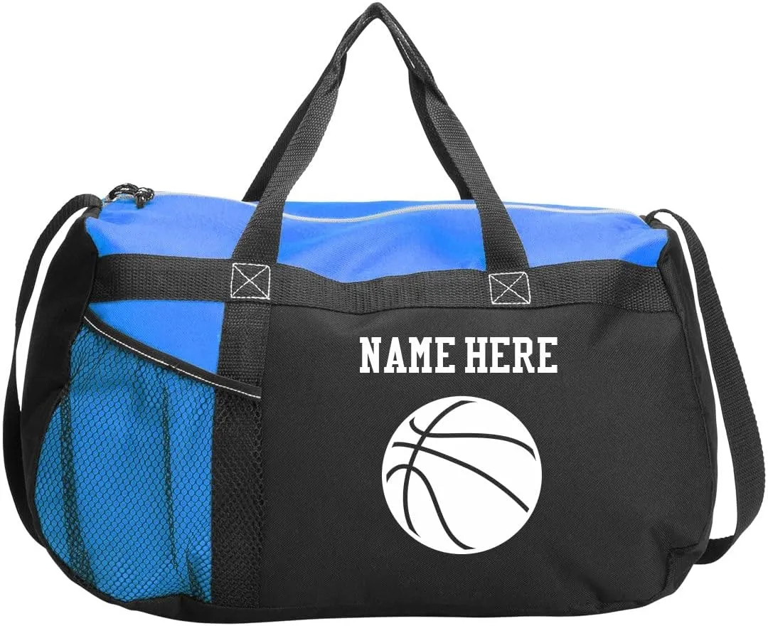 CUSTOMIZED GIRL Personalized Basketball Bag, Custom Basketball Duffle Bags - Add Your Name To This Basketball Duffle Bag Custom Basketball Bag - Score Big With Personalized Duffle Bag, Royal Blue