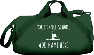 Customized Girl Personalized Dance Bag with School & Name: Barrel Duffel Bag