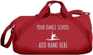 Customized Girl Personalized Dance Bag with School & Name: Barrel Duffel Bag