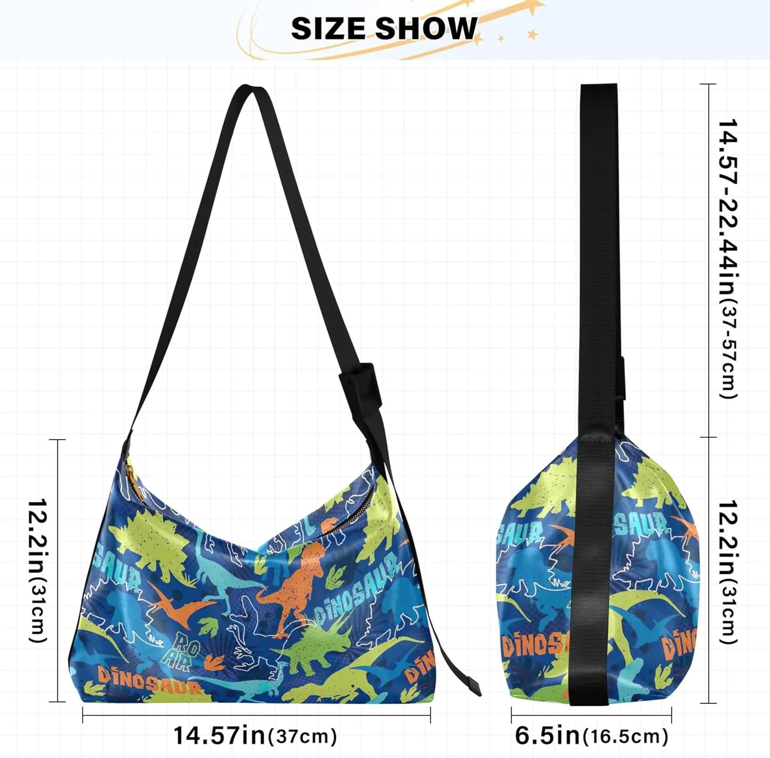 Cute Dinosaurs Watercolor Animals Leather Handbags Hobo Large Crossbody Purses Animal Print Women Purse Hobo Bags