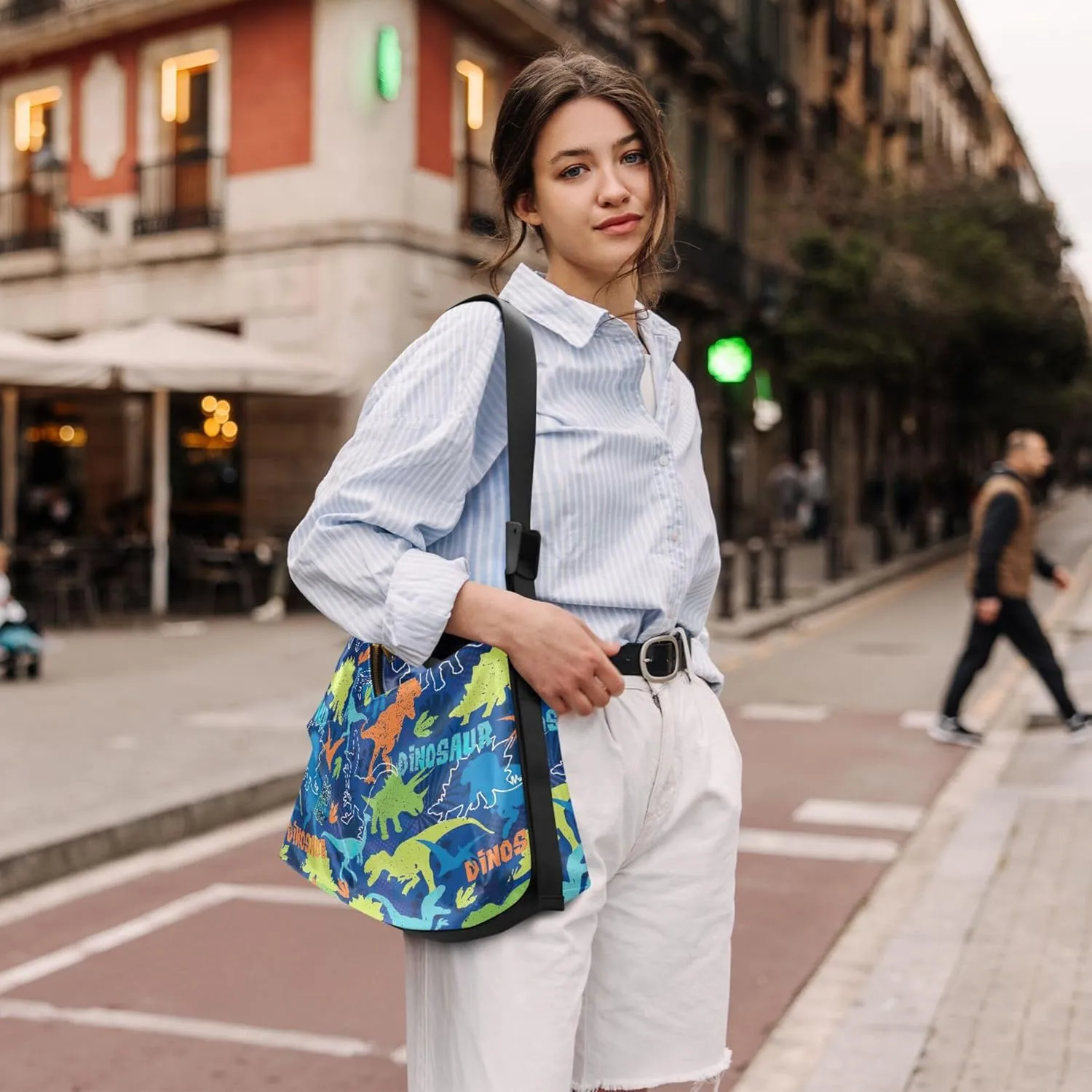 Cute Dinosaurs Watercolor Animals Leather Handbags Hobo Large Crossbody Purses Animal Print Women Purse Hobo Bags