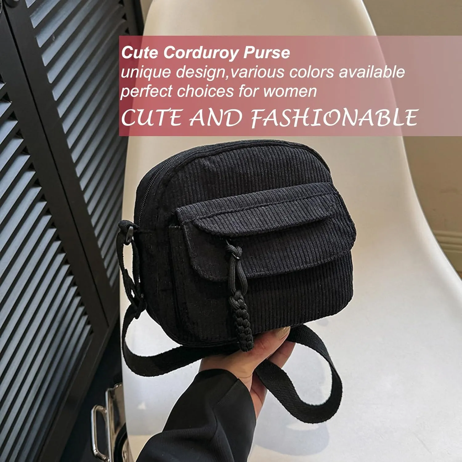 Cute Purse for Women Strawberry Bag Corduroy Tote Bag Work Messenger Bag Cute Crossbody Bag Handbags Everyday Bag