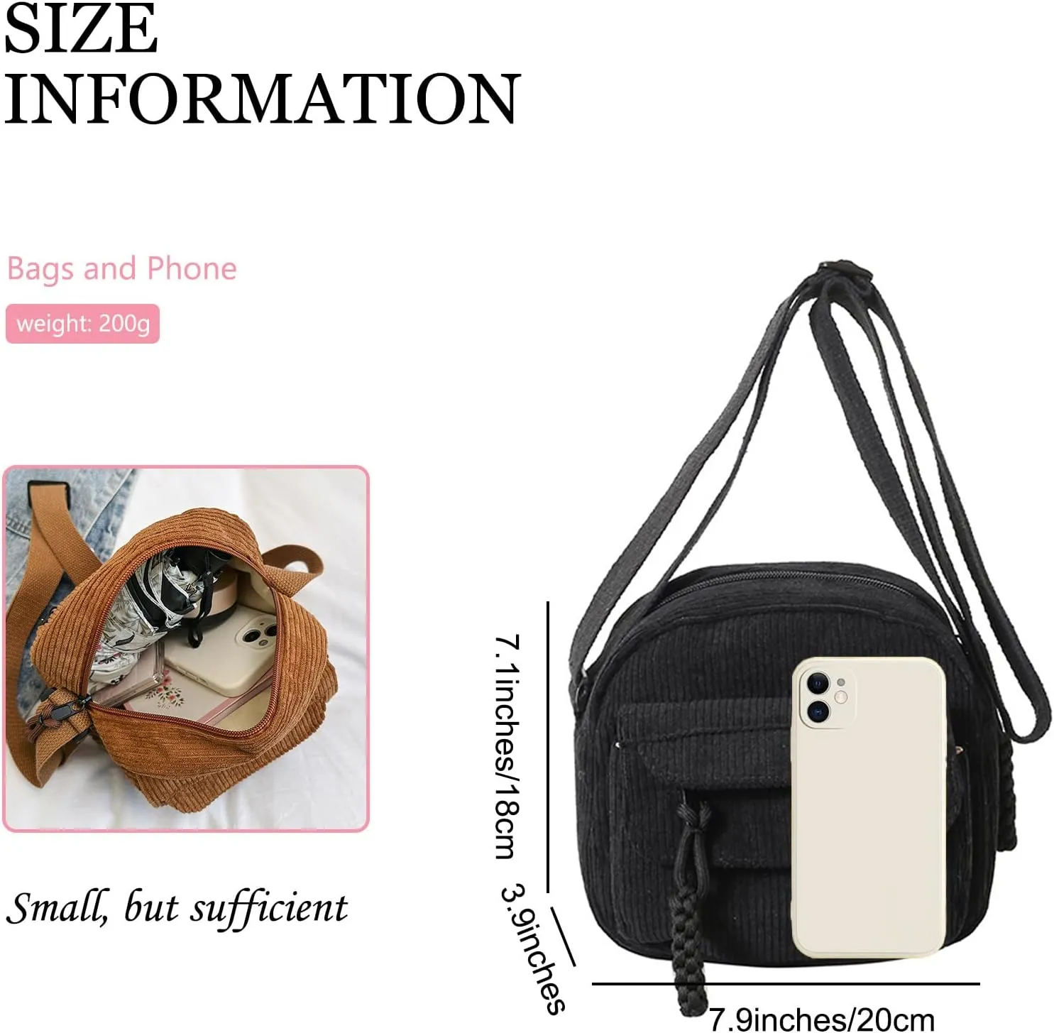 Cute Purse for Women Strawberry Bag Corduroy Tote Bag Work Messenger Bag Cute Crossbody Bag Handbags Everyday Bag