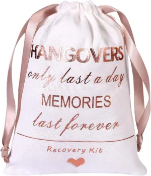 Cytdkve Rose Gold Foiled Hangover Favor Bag Bachelorette Party Favor Bag, Wedding Survival Kit Bags Bride Bridesmaid Gift Bags for Wedding Bridal Shower Party (10 Pieces, White, 5 x 7 Inch)