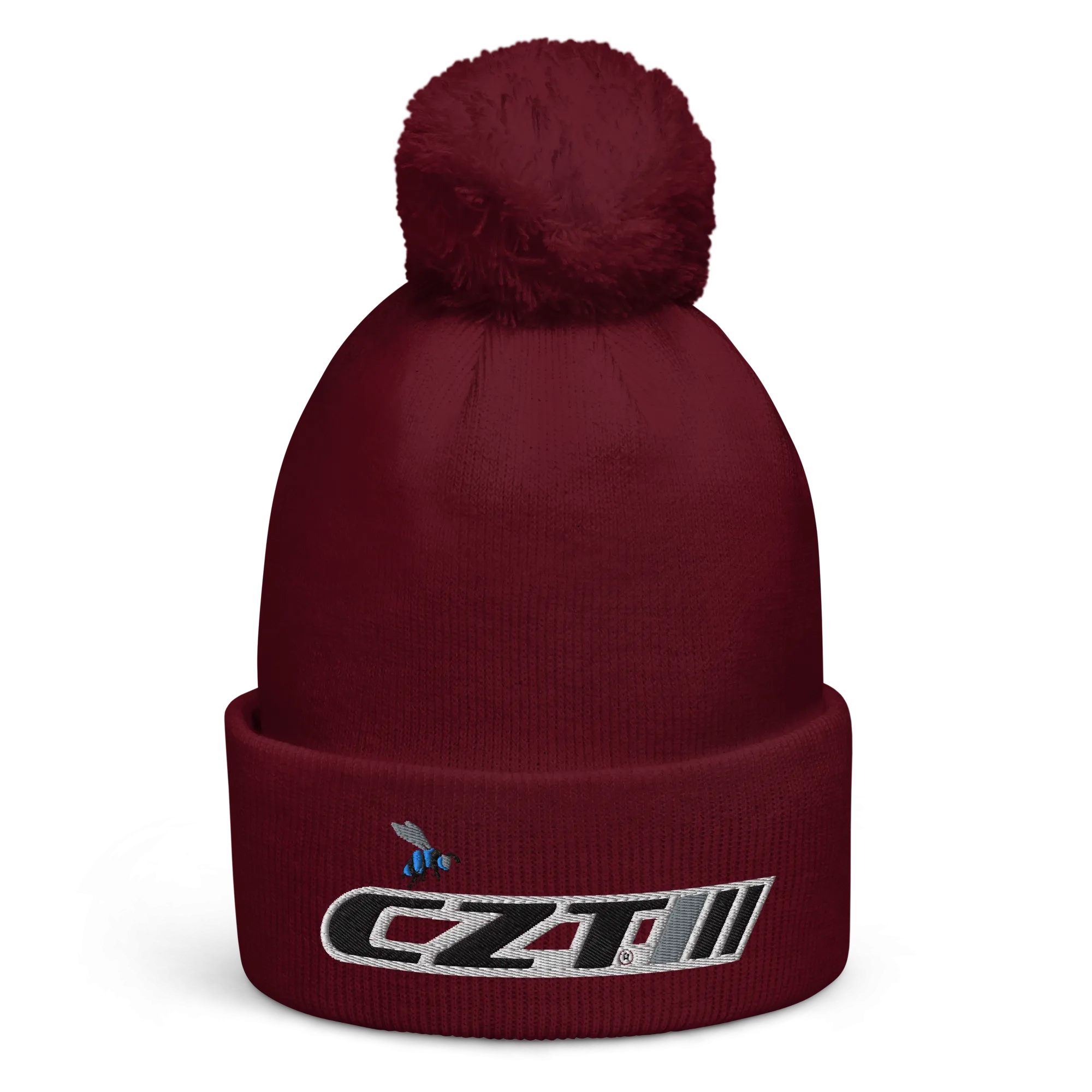 CZT BEE & Banner Logo Earthtone Pom Cuffed Beanie