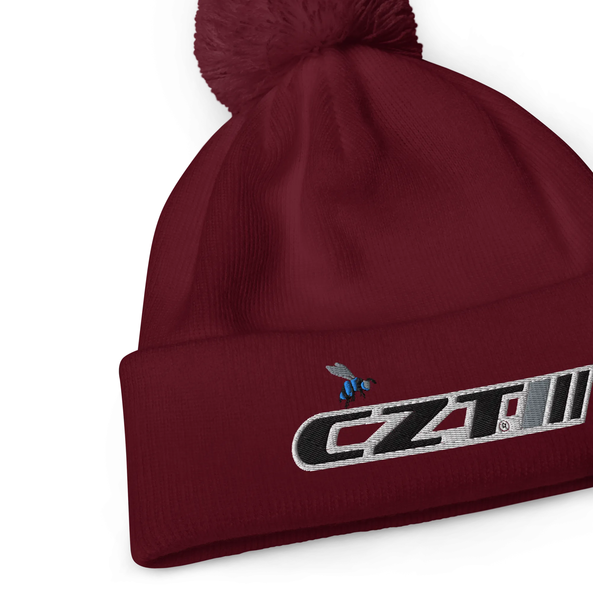 CZT BEE & Banner Logo Earthtone Pom Cuffed Beanie