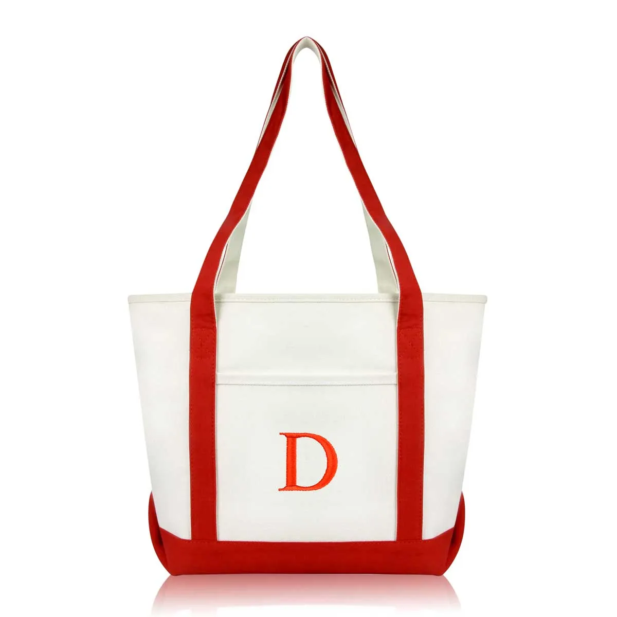 Dalix Medium Personalized Tote Bag Monogrammed Initial Letter - D