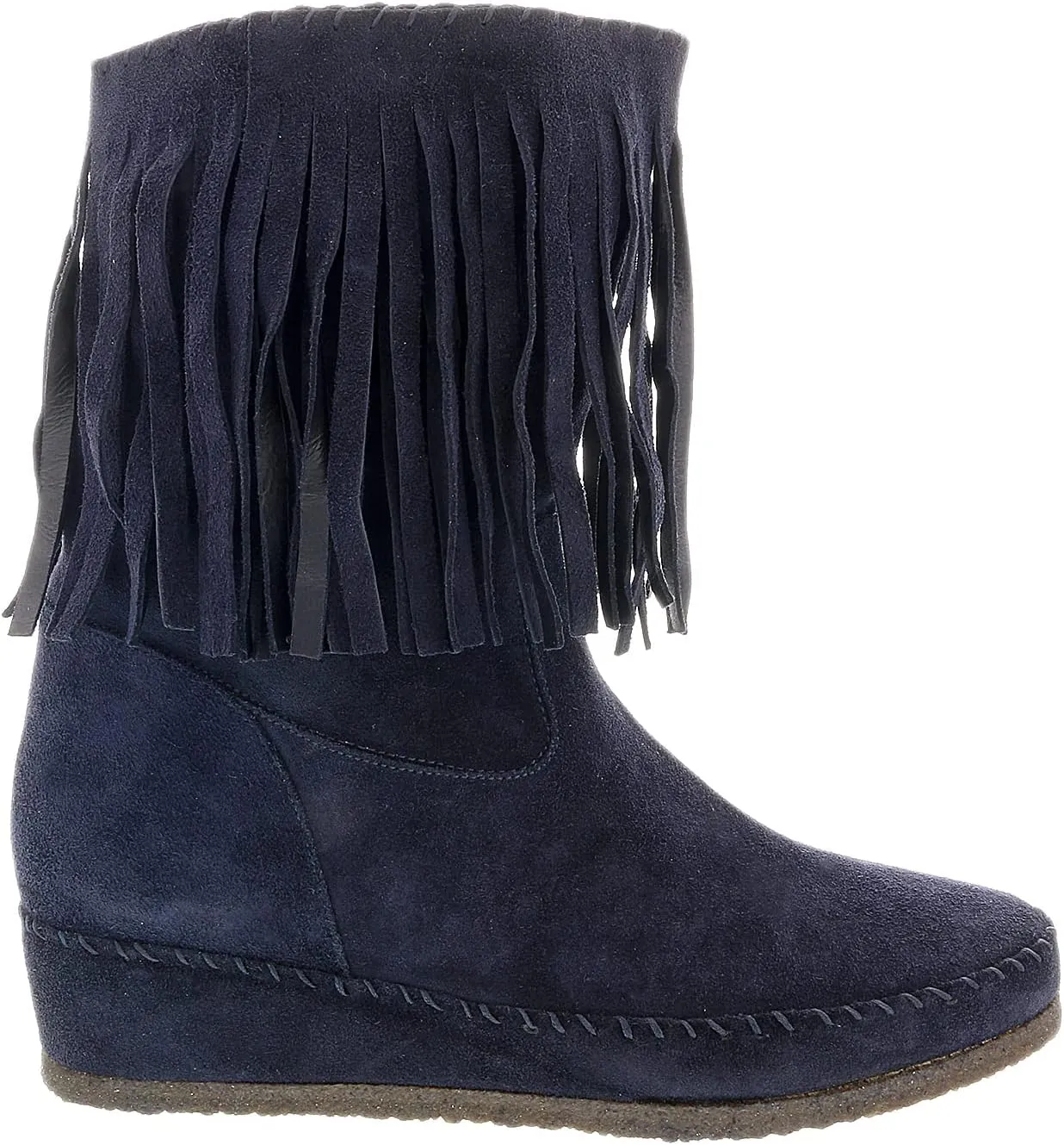 Daniela Fargion Fuschia Suede Suede Mid Calf Low Wedge Heel Boots- for Womens