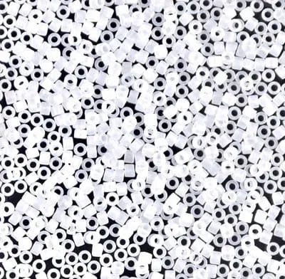 DB 851, Matte White Crystal Rainbow - Miyuki Delica Beads - Size 11 - 5 grams - Japanese Cylinder Seed Beads - Retail & Wholesale