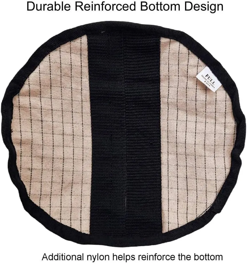 Derby Originals Ripstop 24 Oz Canvas Feed Bag with Padded Leather Crown Strap for Safety and No-Spill Flap Design