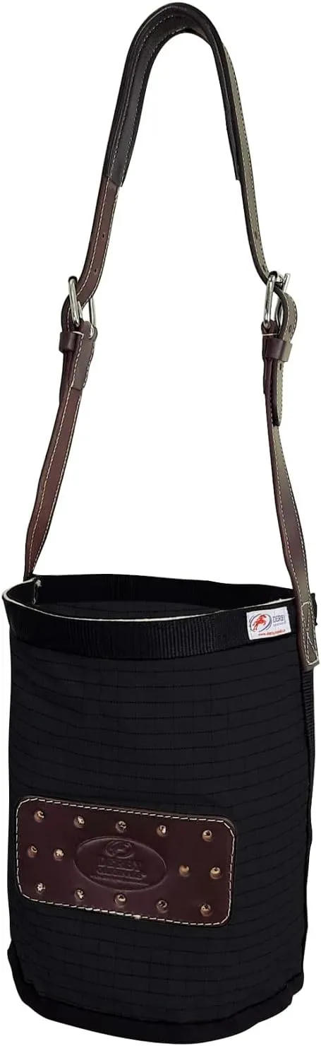Derby Originals Ripstop 24 Oz Canvas Feed Bag with Padded Leather Crown Strap for Safety and No-Spill Flap Design